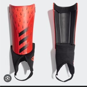 Adidas Predator Red and Black Shin Guards